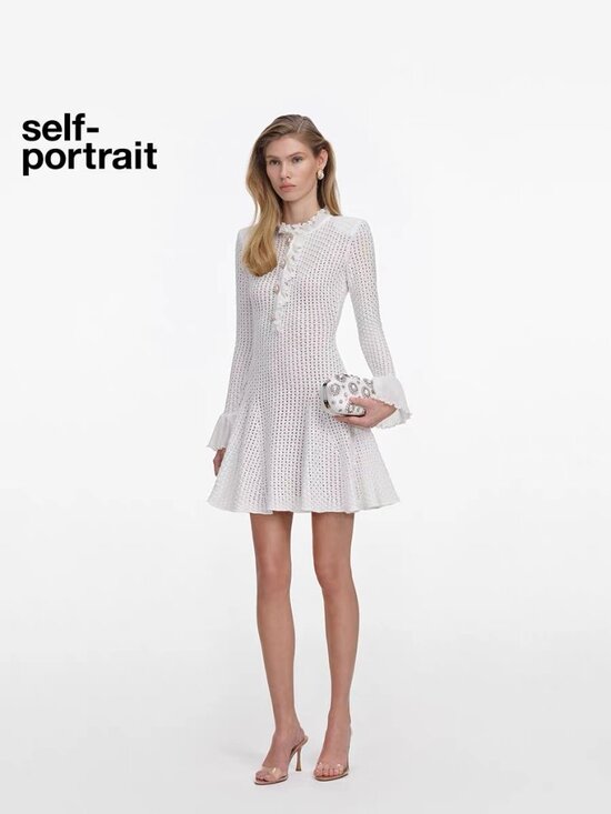 Self-Portrait white knit dress - Picture 4 of 14